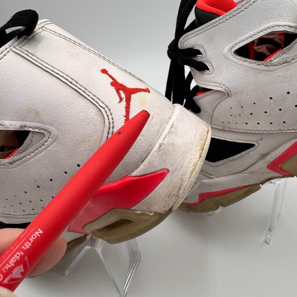 Jordan Flight Club 91 Kids White Black Infrared Basketball Shoes 555472-102 - Picture 5 of 16